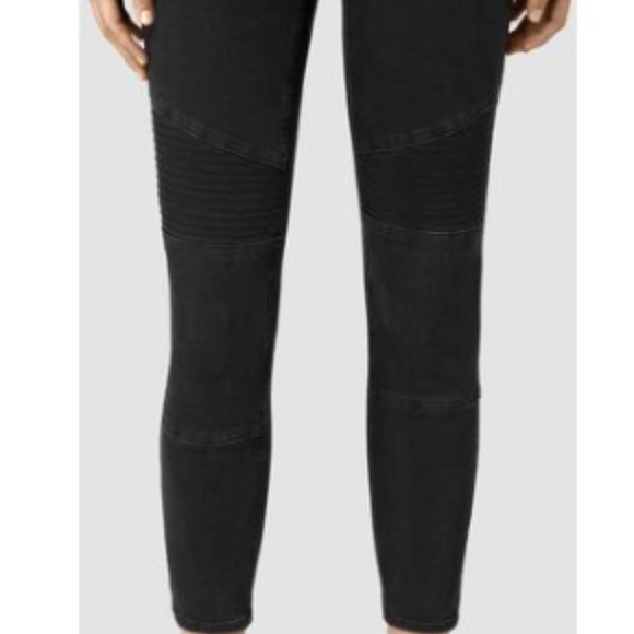 All Saints Biker Cropped Jeans Sz 27 - Picture 6 of 6